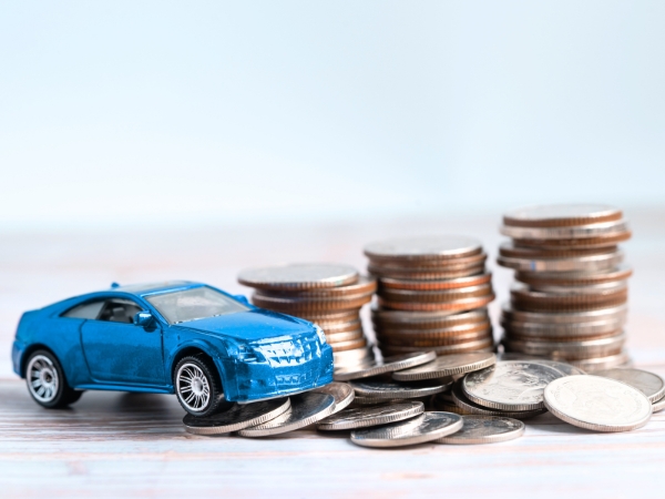 Mini Blue Car with Coins